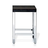 Decor Walther Wood HO Табурет 30x30x44см, цвет: сталь полированная / темный ясень ЗАКАЗ ПО ЗАПРОСУ