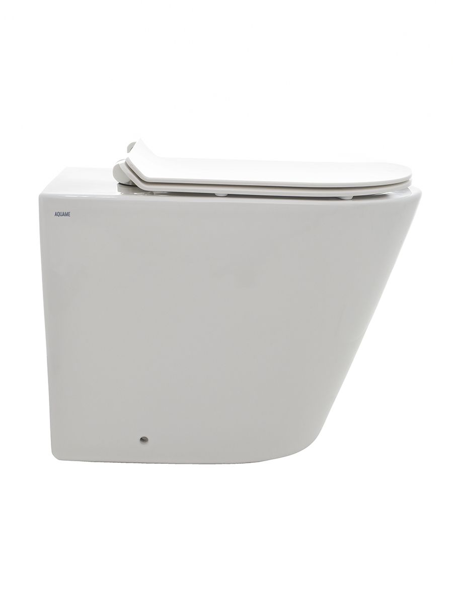 AQM3001 Унитаз напольный приставной сиденьем SoftClose, технология смыва Rimless. 580x370x430 AQM3001 Унитаз напольный приставной сиденьем SoftClose, технология смыва Rimless. 580x370x430