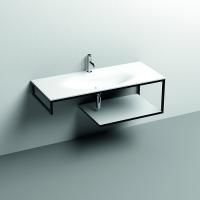 KERASAN SHAPE LOUISE Структура 1220х520 мм., подвесная, нержавеющая сталь, полка белая, цвет черный матовый