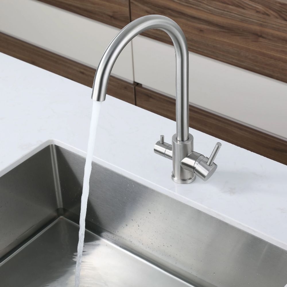 Смеситель для кухни с подключением фильтра GranFest Z-5420, нержавейка