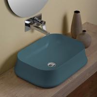 SIMAS SHARP Раковина 600х420 мм., для установки на столешницу, без отверстий для смесителя, без перелива, цвет Navy matt