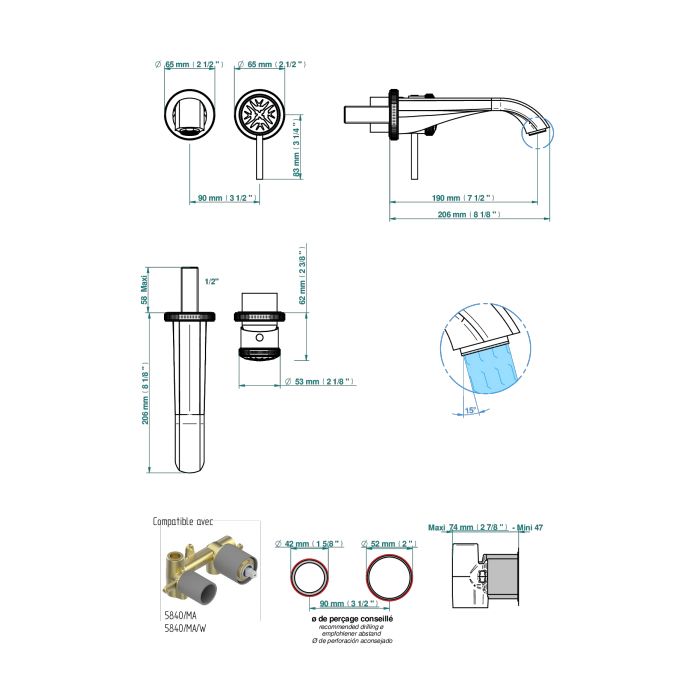 THG Встраиваемая часть однорычажного смесителя для гигиенического душа THG Встраиваемая часть однорычажного смесителя для гигиенического душа