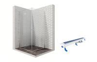 Душевой уголок Ambassador Diamond 12011110-ST4, квадратный, линейный трап, 100х100