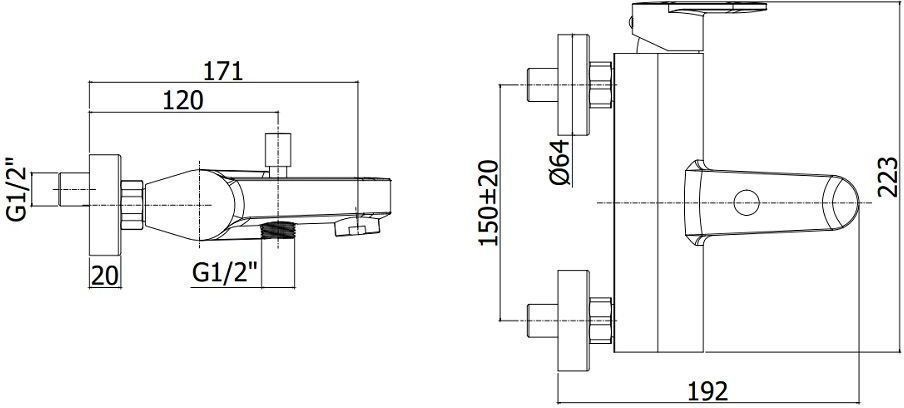 Смеситель для ванны с душем Paffoni Candy CA022CR