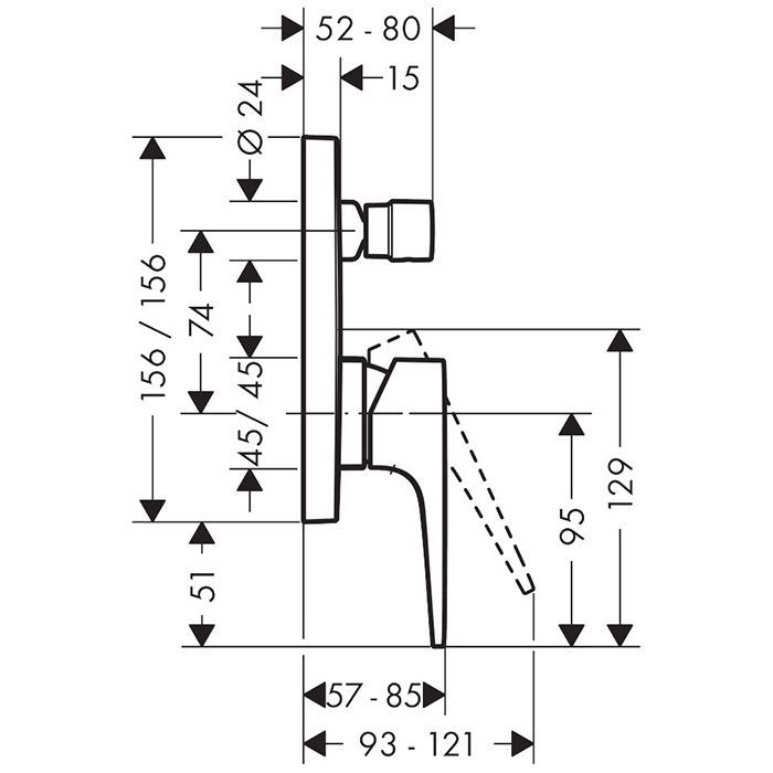 HG Metropol Встраиваемый смеситель для ванны с переключателем и обр. клапанами (внешняя часть), цвет: шлифованная бронза HG Metropol Встраиваемый смеситель для ванны с переключателем и обр. клапанами (внешняя часть), цвет: шлифованная бронза