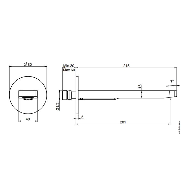 Fima Carlo Frattini Mast Излив для ванны, настенный, 20см., цвет: золото