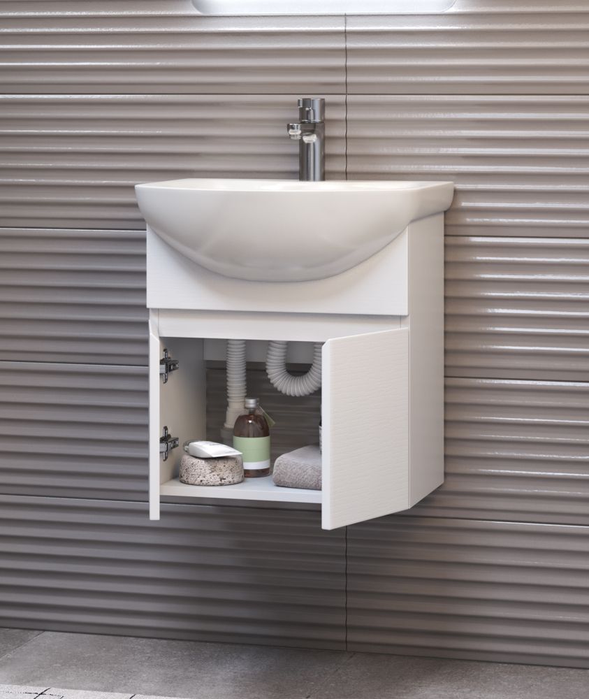 Тумба под раковину подвесная VIGO Wing tp.WIN.BAL.50.2D белый, 50 см, артикул tp.WIN.BAL.50.2D белый