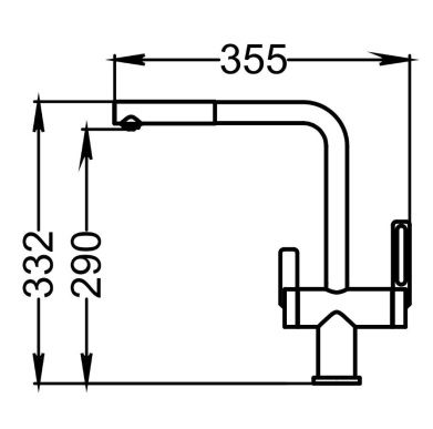 Смеситель для кухни GRANULA с выдвижным изливом и подключением к фильтру (8170, ШВАРЦ), артикул 8170, ШВАРЦ