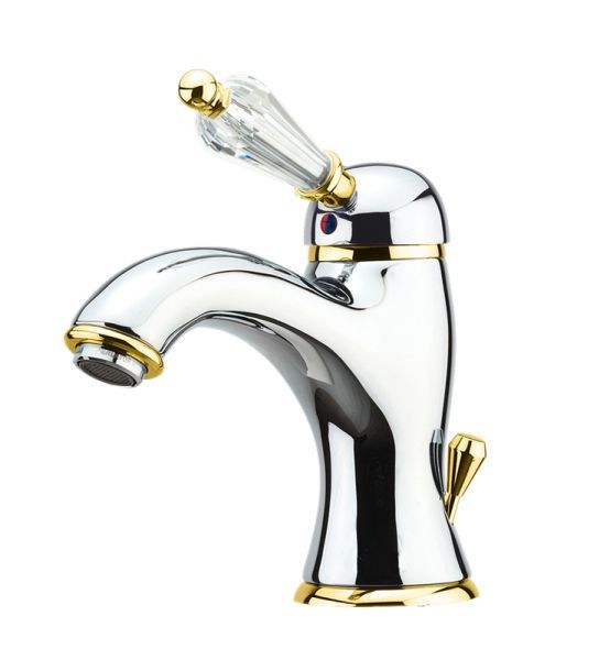Смеситель для раковины Fiore IMPERIAL-SKY  (SWAROVSKI®) 82CO5221, хром/золото