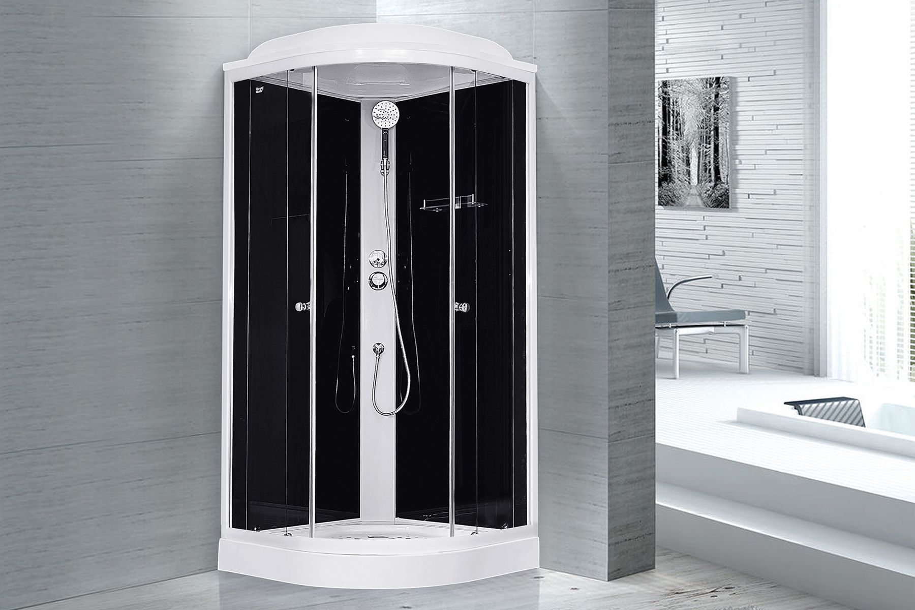 Душевая кабина Royal Bath RB 90HK5-BT (черное/прозрачное) Душевая кабина Royal Bath RB 90HK5-BT (черное/прозрачное)