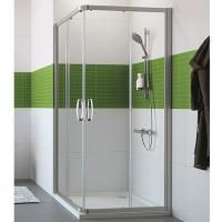 Душевой уголок Huppe Fracture 90х90 квадратный профиль Хром стекло прозрачное