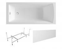Комплект 3 в 1 Lavinia Boho One S2-37010080, акриловая ванна 180x80 см, металлический каркас с монтажным набором, лицевой экран