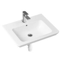 Комплект 3 в 1 Lavinia Boho Bathroom Sink 21510348, врезная фарфоровая раковина 60 см, смеситель, пластиковый сифон