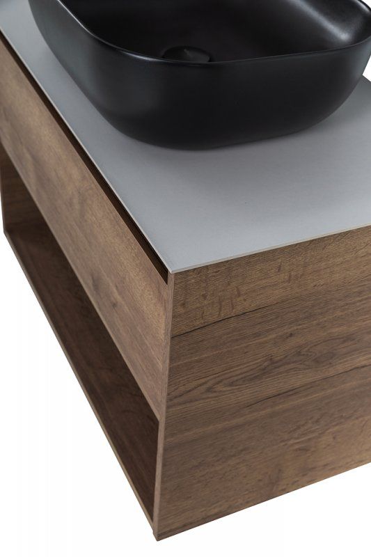 Мебель для ванной комнаты BELBAGNO KRAFT-1000 с одним выкатным ящиком и одной открытой полкой Мебель для ванной комнаты BELBAGNO KRAFT-1000 с одним выкатным ящиком и одной открытой полкой