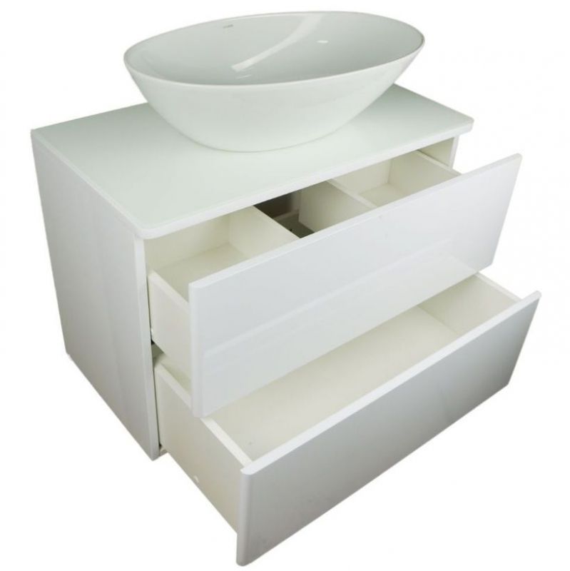 Тумба с раковиной Orange Otto 75 Ot-75TuGLASS+Ra Белая Тумба с раковиной Orange Otto 75 Ot-75TuGLASS+Ra Белая