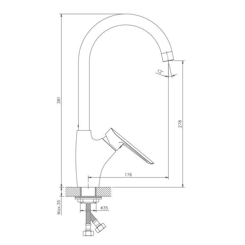 Смеситель для кухни Haiba HB70198, хром