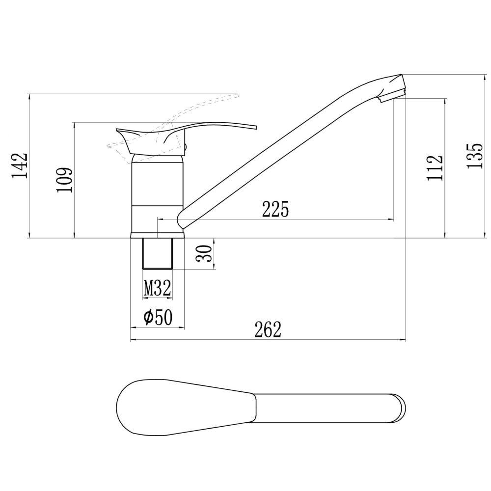 Смеситель для кухни Savol S-T4906, хром, артикул S-T4906