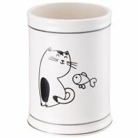 Стакан для зубных щеток Fora Happy Cats FOR-HC044 Черно-белый Стакан для зубных щеток Fora Happy Cats FOR-HC044 Черно-белый