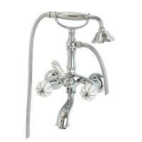 OLIVIA Смеситель для ванны внешний, бел. с декором платина/хром