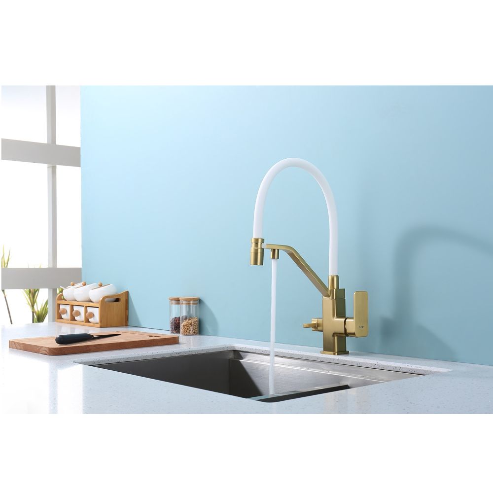 Смеситель для кухни с подключением фильтра Raglo R85.62.03, золотой сатин