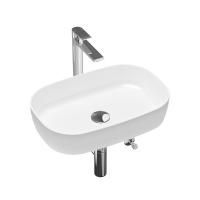 Комплект 5 в 1 Lavinia Boho Bathroom Sink Slim 21510072, накладная фарфоровая раковина 54 см, смеситель, латунный сифон, донный клапан quick-clac, угловые вентили 2 шт.