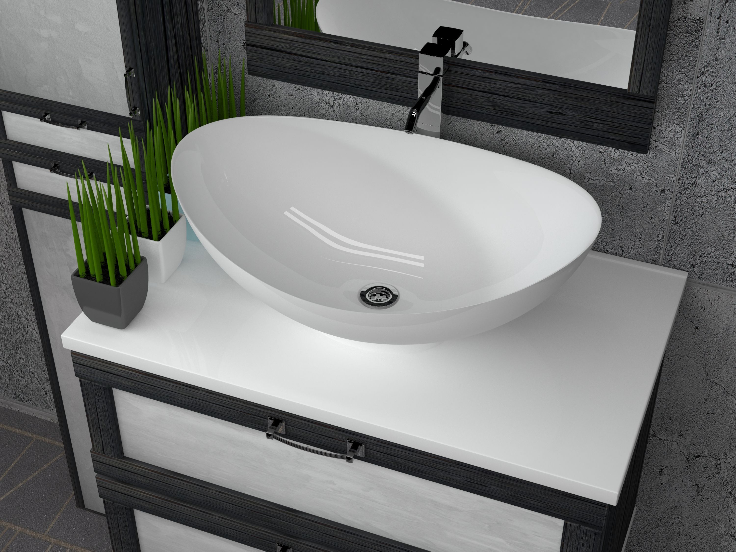 Раковина накладная Орион, белая