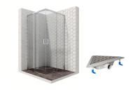 Душевой уголок Ambassador Queen 11011105-ST10, квадратный, угловой трап, 100х100