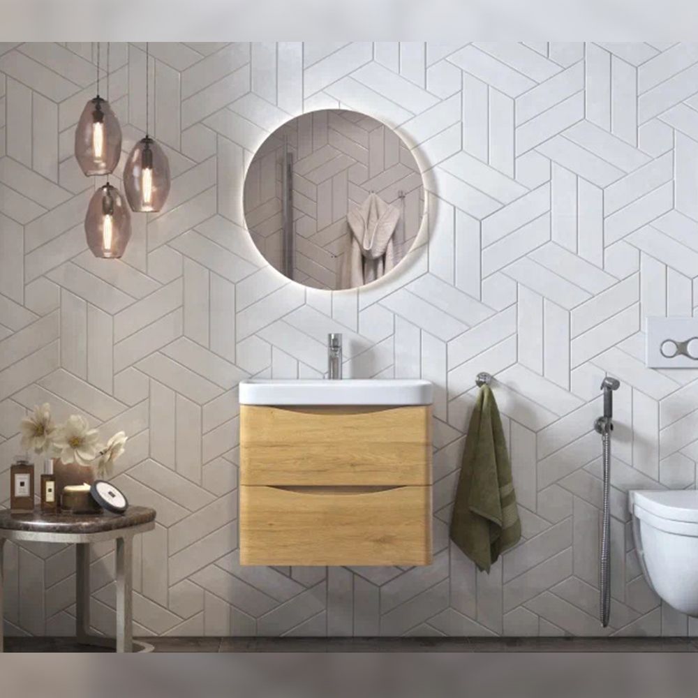 Тумба под раковину подвесная Velvex Clay tp.CLA.9595.60.2Y дуб верона, 60 см, артикул tp.CLA.9595.60.2Y дуб верона