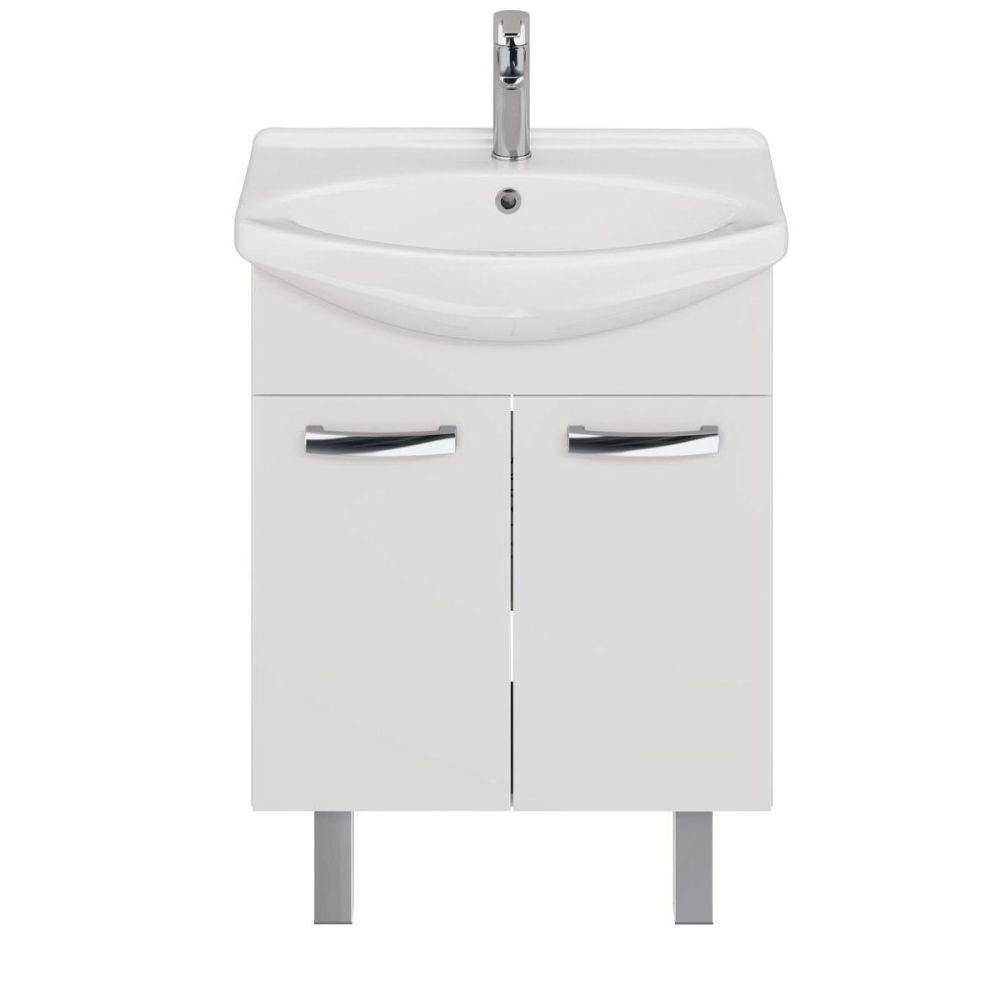 Тумба с раковиной подвесная/напольная Dreja Alda D 65 см, белый, артикул 99-0402-com