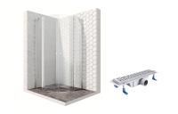 Душевой уголок Ambassador Nord 13011102-ST3, полукруглый, линейный трап, 100х100