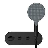 BOSSINI APICE Смеситель для душа встраиваемый, термостатический, 2 запорных вентиля, с ручным душем и шлангом 1500 мм., внешняя часть, цвет черный мат BOSSINI APICE Смеситель для душа встраиваемый, термостатический, 2 запорных вентиля, с ручным душем и шлангом 1500 мм., внешняя часть, цвет черный мат