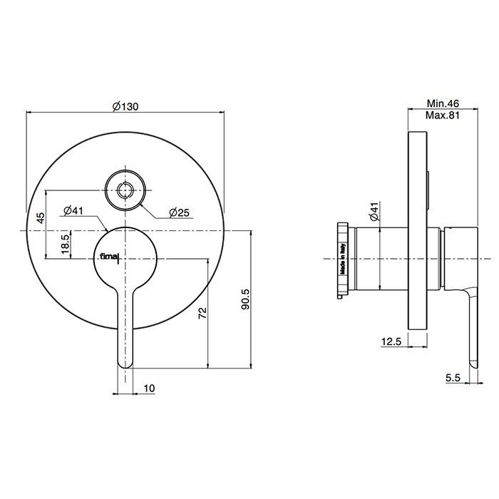 Смеситель для душа, Fima Carlo Frattini, Snap, переключателем на 2 источника, тип открывания воды-однорычажный, кнопочный переключатель, тип регулирования воды-керамический картридж, монтаж-настенный встраиваемый, отверстия для монтажа-1, металлическая пл Смеситель для душа, Fima Carlo Frattini, Snap, переключателем на 2 источника, тип открывания воды-однорычажный, кнопочный переключатель, тип регулирования воды-керамический картридж, монтаж-настенный встраиваемый, отверстия для монтажа-1, металлическая пл