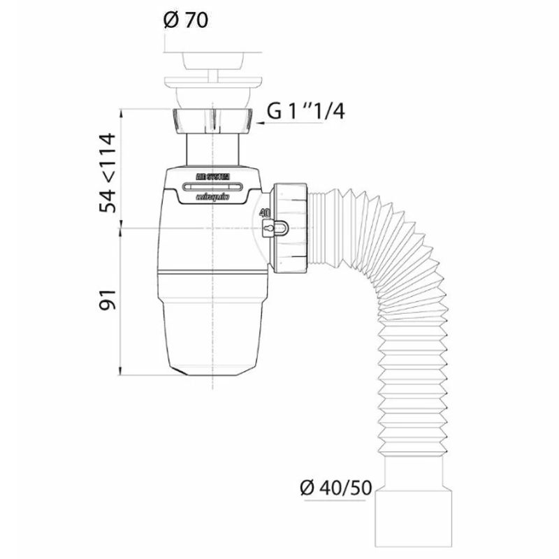 Сифон для кухонной мойки Wirquin Neo Air 30987092 Белый