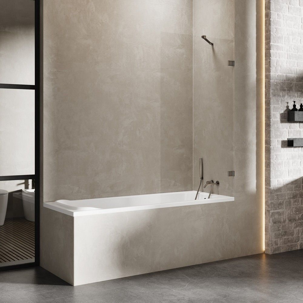 Шторка для ванны NEW TRENDY AVEXA GUNMETAL BRUSHED 50 см EXK-3515 (оружейная сталь)