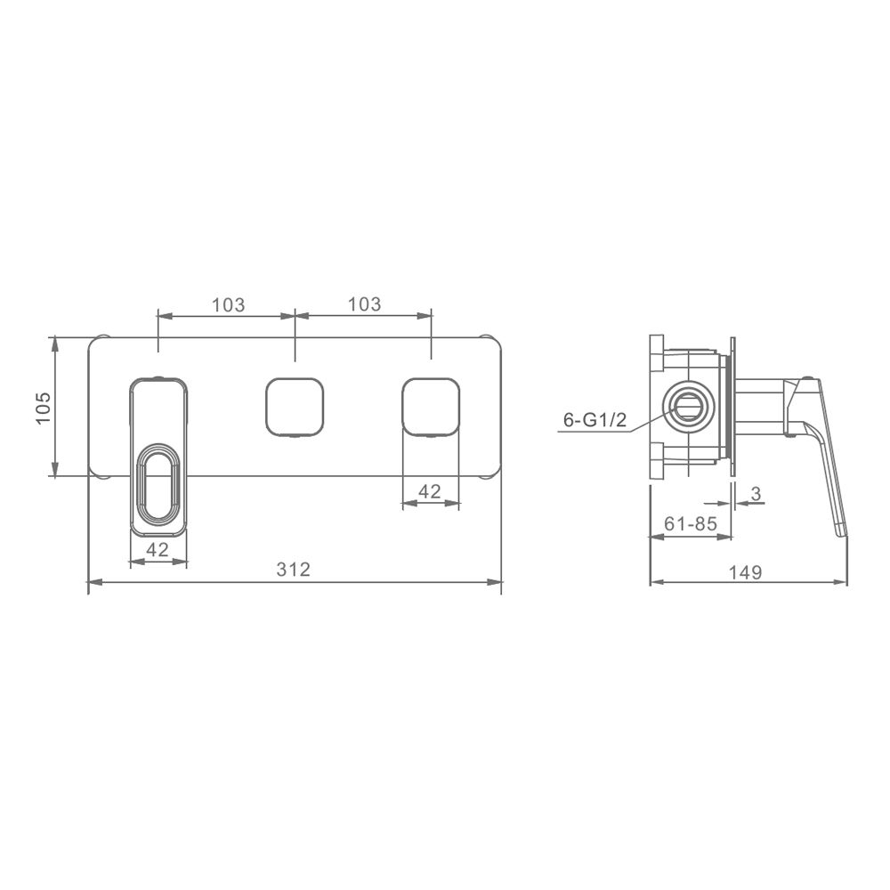 Смеситель для душа Raglo R51.274.09, графит