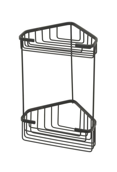 Gedy, решётка угловая 2-х уровневая, высота 32,5 см, цвет черный матовый