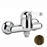 Nicolazzi P.m. Blanc Смеситель для душа однорычажный, вывод снизу 1/2", ручки белая керамика, цвет: тёмная бронза