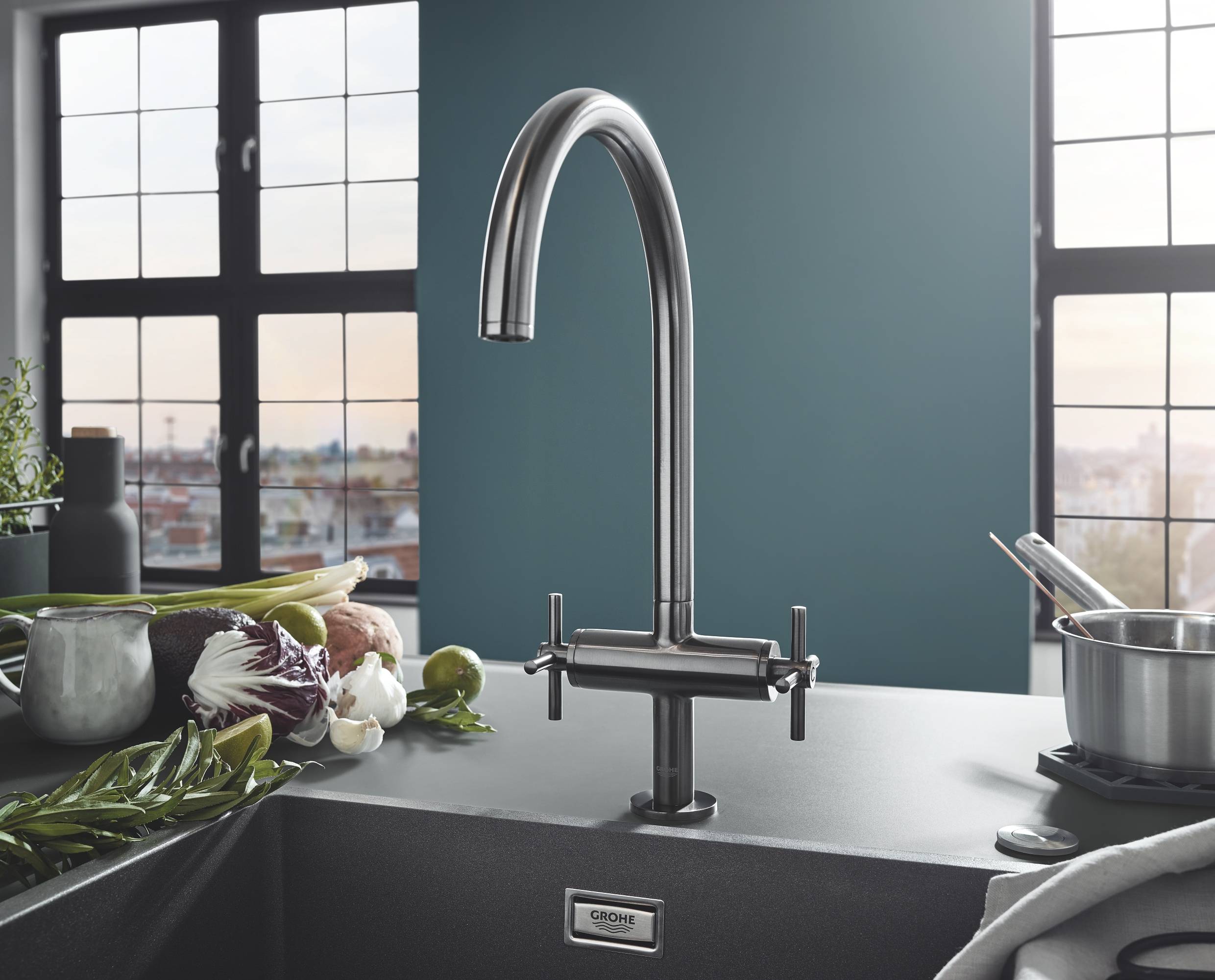 Смеситель для кухни GROHE Atrio New, суперсталь (30362DC0)