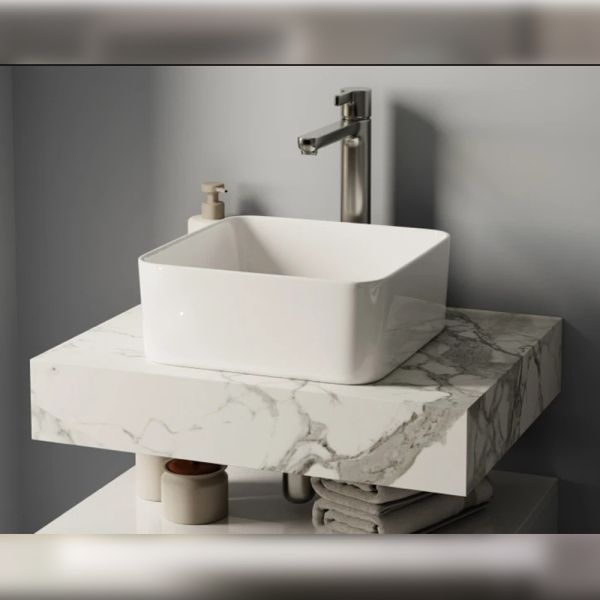 Столешница Velvex Unit 60, белый мрамор