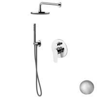 Gattoni H2Omix7000 Компл для душа со встр смесителем на 2 выхода, руч душем 6386/PD с держ. и верхним душем 250 мм, цвет NICKEL SPAZZ Gattoni H2Omix7000 Компл для душа со встр смесителем на 2 выхода, руч душем 6386/PD с держ. и верхним душем 250 мм, цвет NICKEL SPAZZ