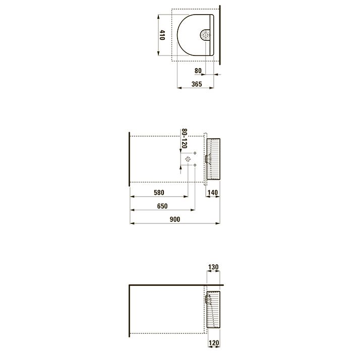 Laufen Sonar Раковина 410x365х130мм без перелива, без отв. под смеситель, с текстурой, цвет: белый глянец