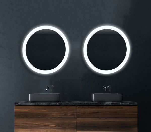 Xpertials LUMIX, круглое зеркало 90 см, LED свет, вкл/выкл с диммером, антизапотевание