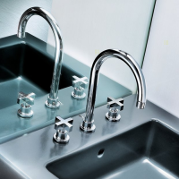 CISAL Barcelona Смеситель для раковины на 3 отверстия с донным клапаном, цвет хром