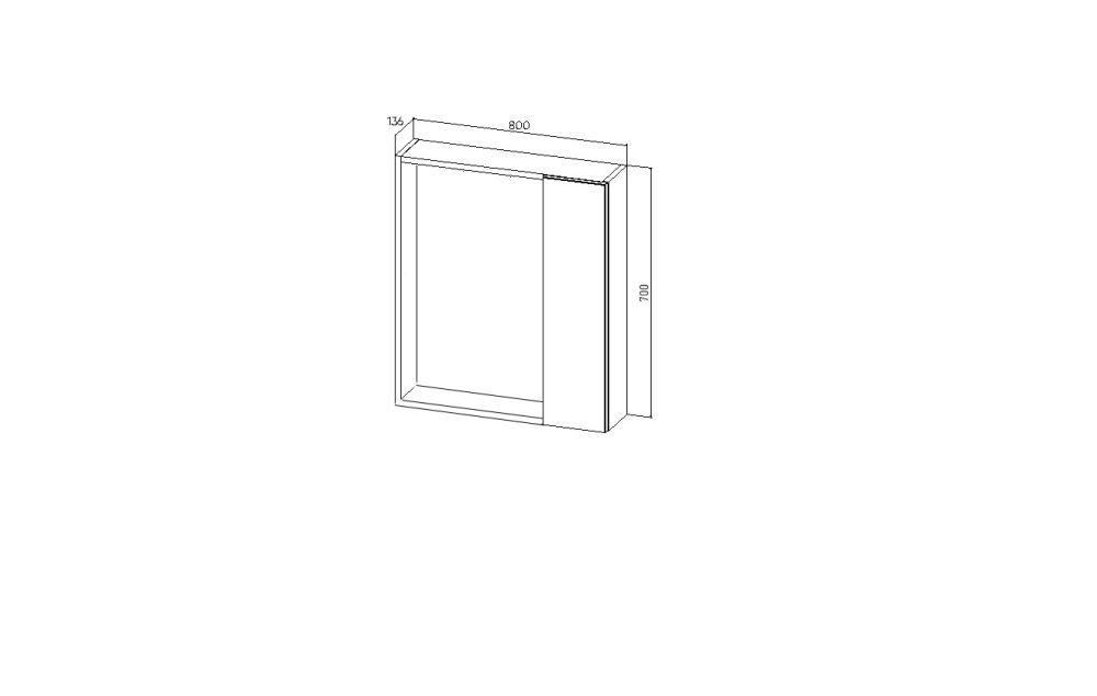 Зеркальный шкаф VIANT "Берлин" 80 правый/левый без света белый 136х800х700 (VBER80BEL-ZSH), артикул VBER80BEL-ZSH