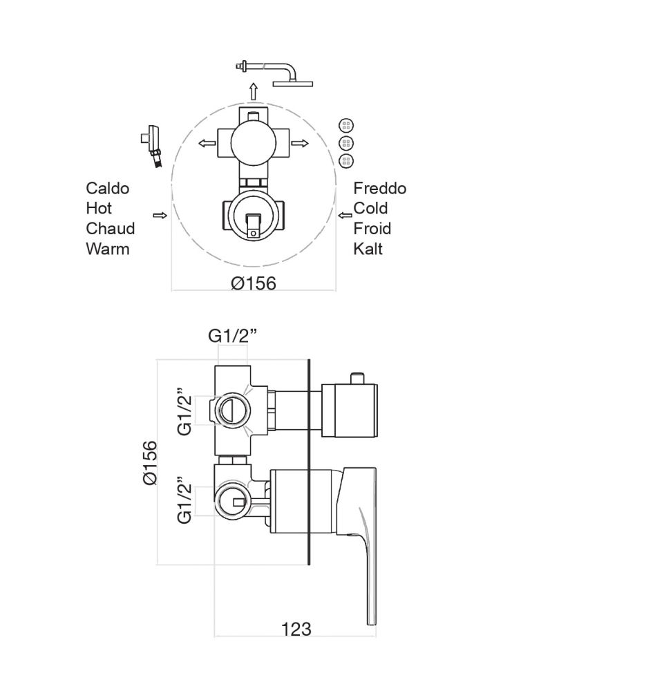 Смеситель для душа Fiore KERA 88NN7561, черный, артикул 88NN7561