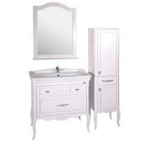 Тумба под раковину ASB-Woodline Модерн 85 Белый патина серебро