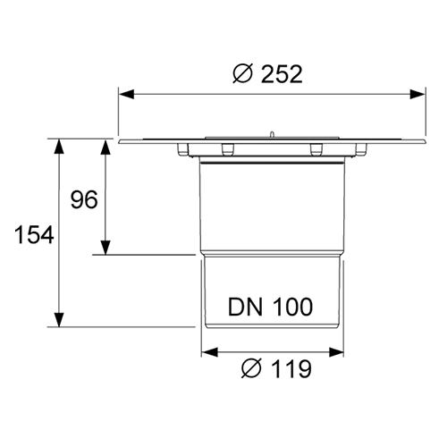 Сифон вертикальный DN100 Сифон вертикальный DN100