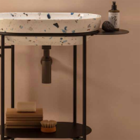 Globo Ring Консоль напольная 65x42 h84,5 под раковину B6O61, с полотенцедержателем, цвет черный матовый