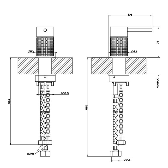 GESSI 316 Рычаг удаленного управления, цвет: brushed black metal pvd