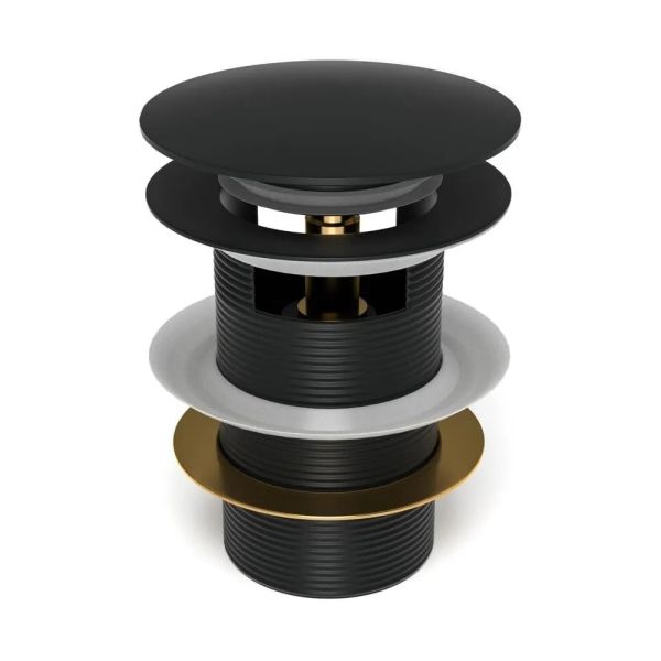 Донный клапан для раковины с переливом Maretti AC19Z12560, черный